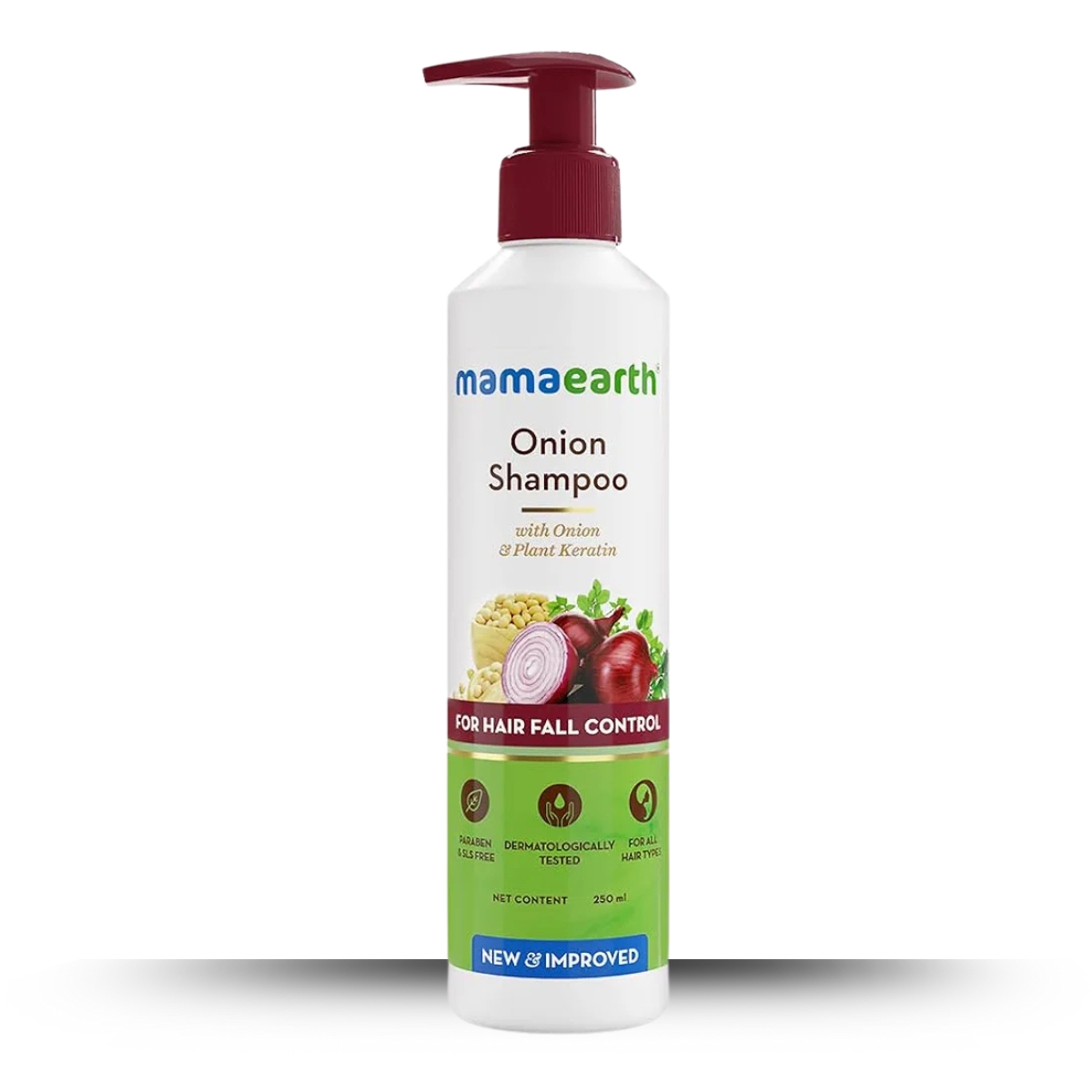 Mamaearth Onion Hair Shampoo – Natural Hair Growth, Hair Fall Control & Repair Solution for Men & Women